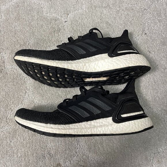 Adidas Ultraboost 20 Black Night Metallic Grey White Shoes 8‎ Running Athleisure - Picture 1 of 9